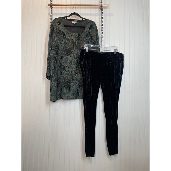JM Collection & Mark Alan Velvet Pants & Pullover Blouse Bundle Size 3X - Picture 1 of 15